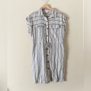 Time and Tru • Striped Button Down Dress